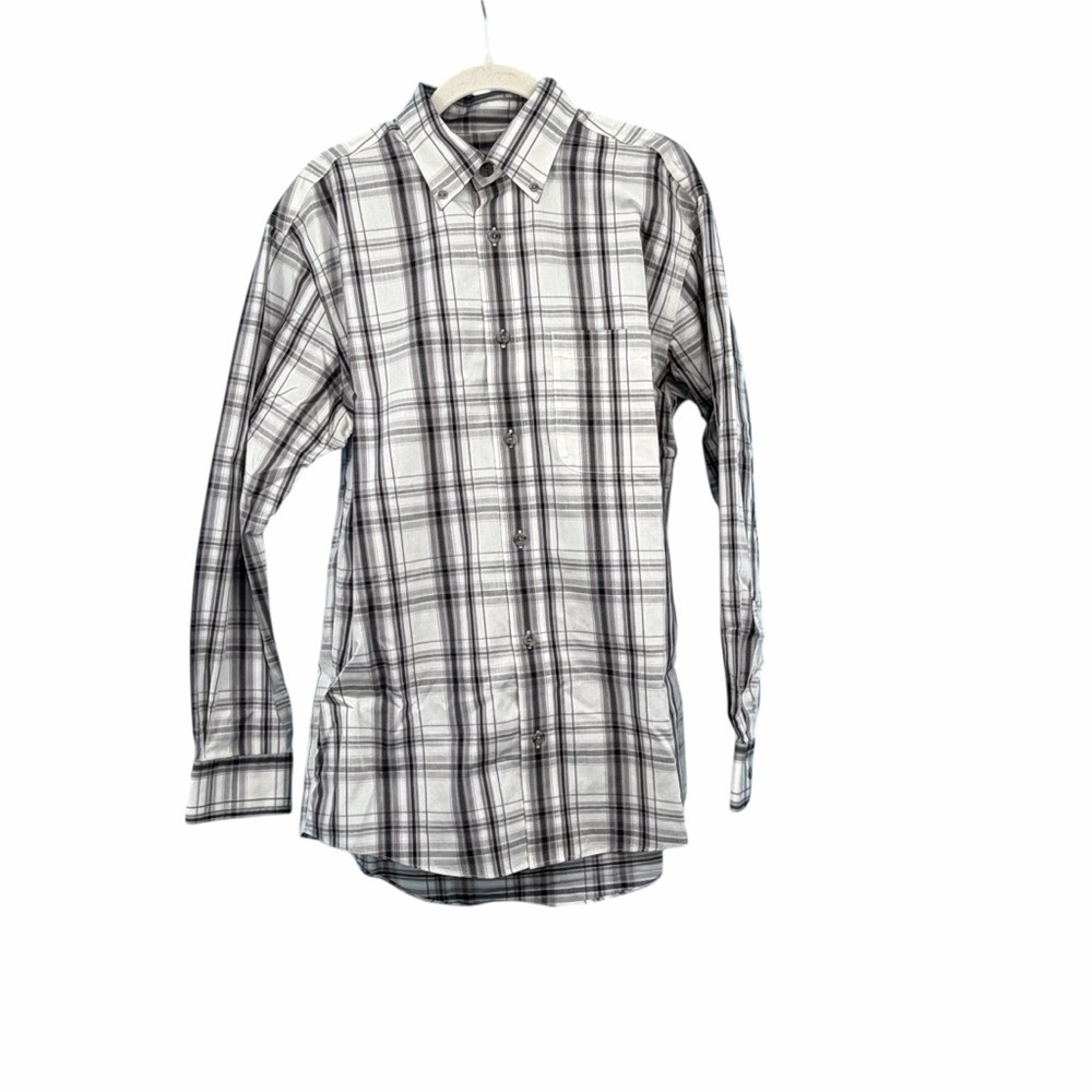 Cabela's Gray and White Checkered Shirt